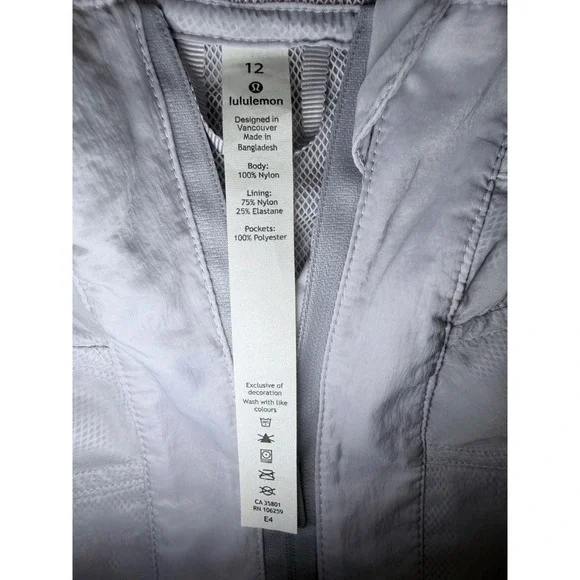 Lululemon‎ Clear Intention Jacket Women's Size 12 Hooded Windbreaker Lavender - Picture 8 of 14